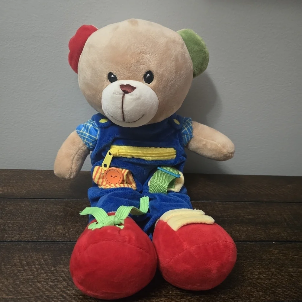 Linzy Learn To Dress Teddy Bear Educational Plush Stuffed Animal Toy